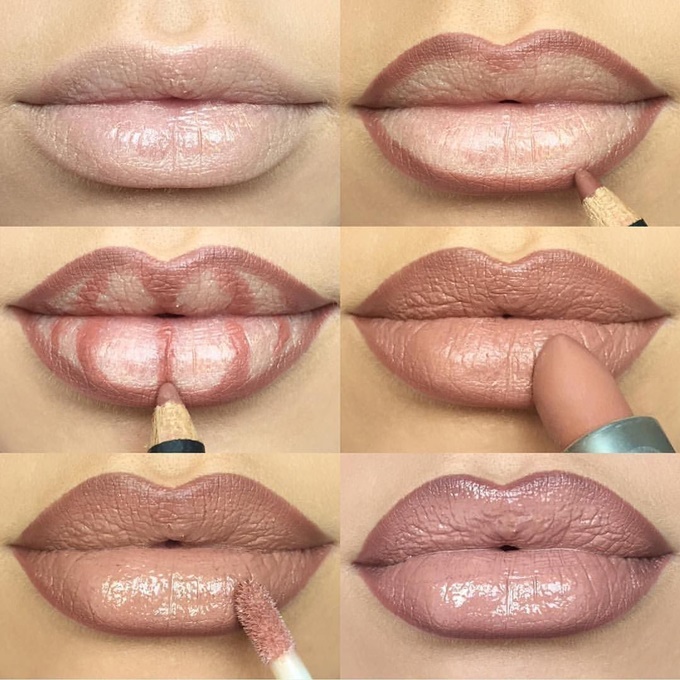 Советы визажистов, как сделать нюдовый макияж губ