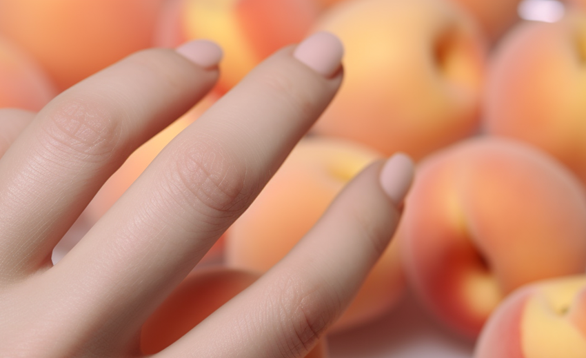 Персиковый маникюр для ногтей разной длины