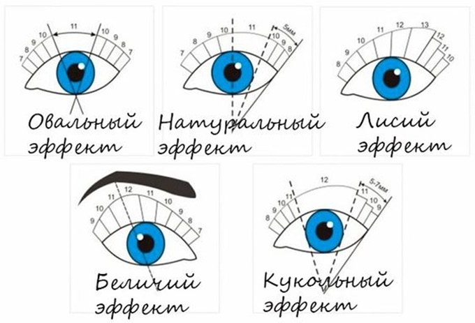 Правильное направление ресниц при наращивании – основные техники