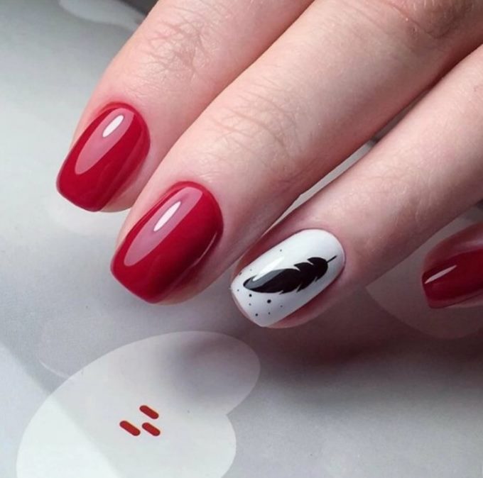 Красно-белый маникюр. Красно-белый маникюр.