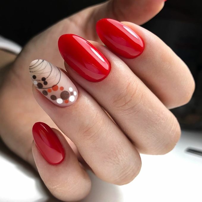 Камифубуки красный маникюр Камифубуки красный маникюр