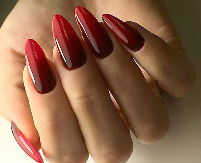 Омбре красный маникюр Омбре красный маникюр